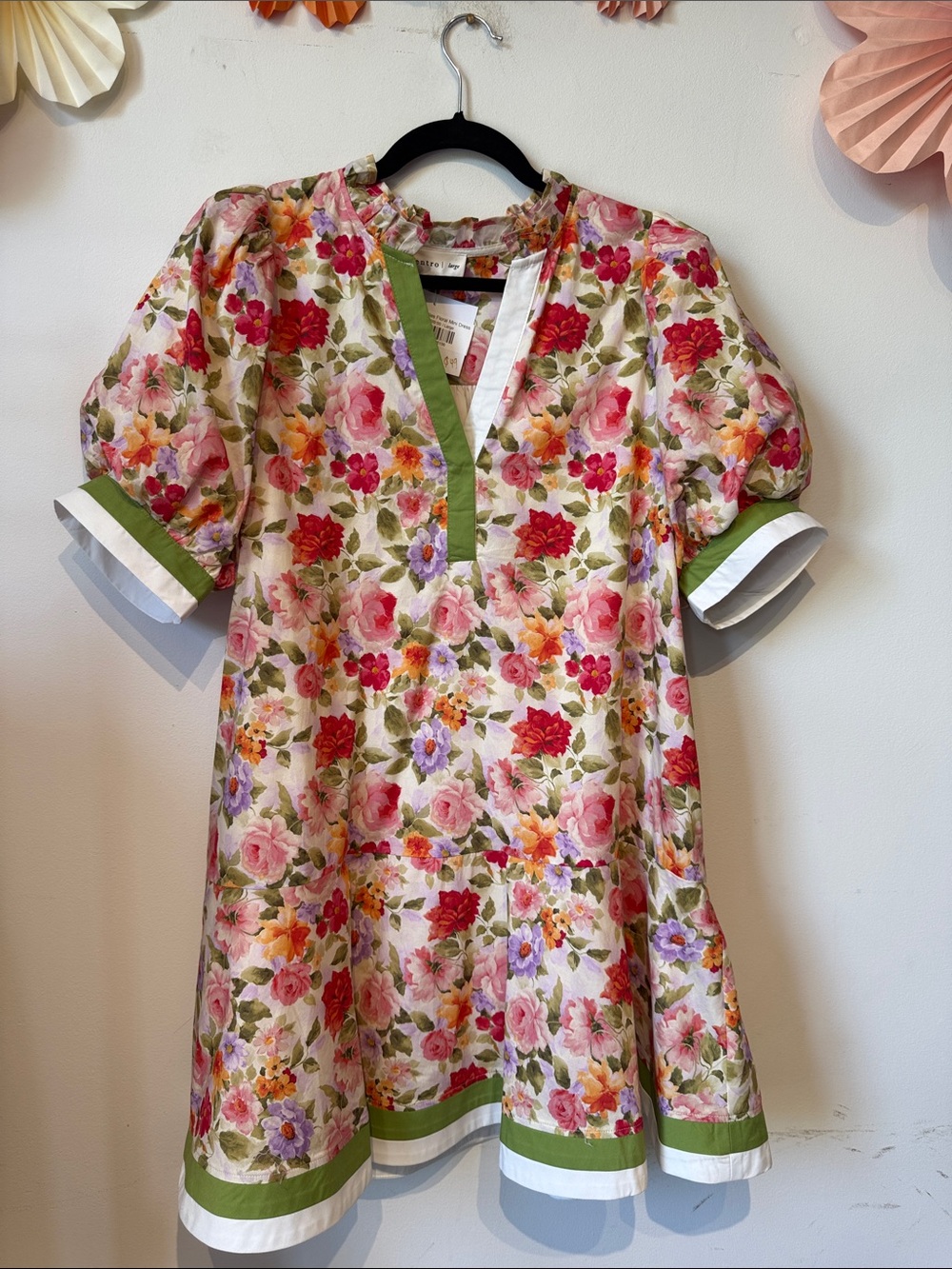 NWT ENTRO FLORAL DRESS LARGE - Picture 3 of 11